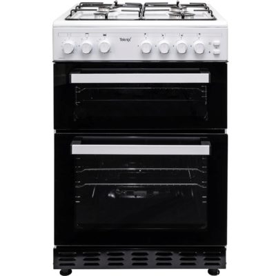 Teknix TKGF60TW Twin Cavity 60cm Gas Cooker in White